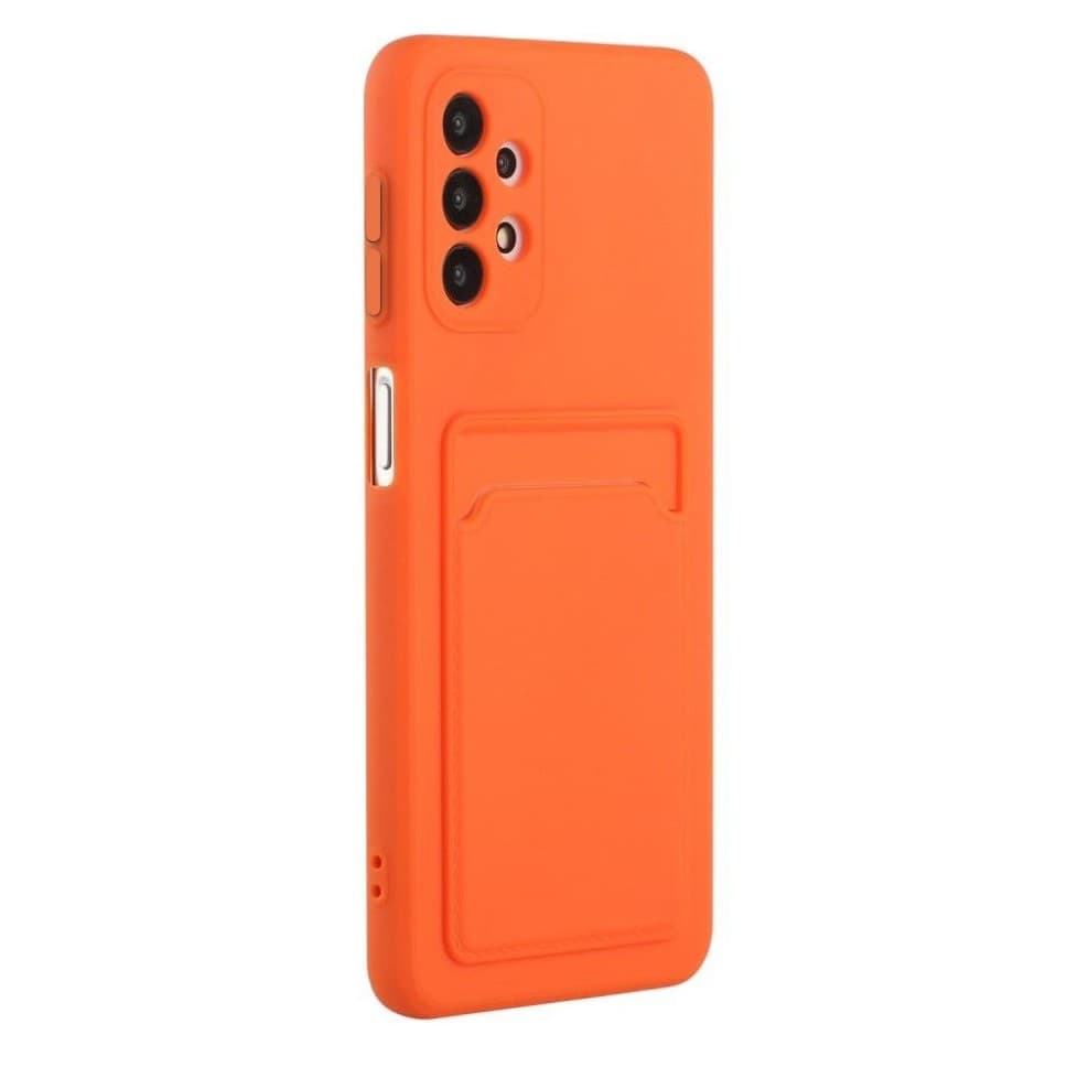 Husa protectie Card Case pentru Samsung Galaxy A52 / A52s, buzunar pentru carduri/cartele, portocalie 4