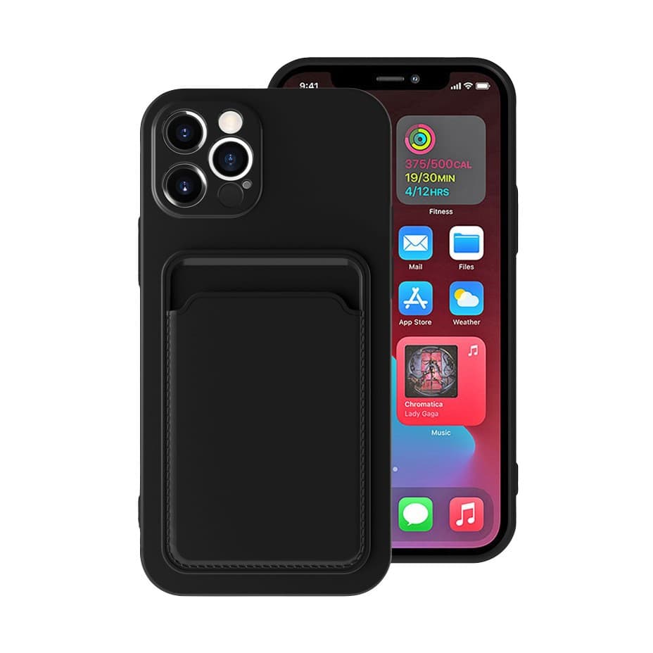 Husa protectie cu suport card compatibila cu Samsung A03s Negru 2