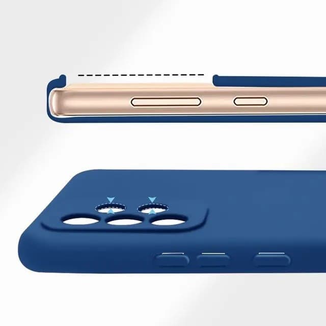 Husa Samsung Galaxy A53 5G, Luxury Silicone, catifea in interior, protectie camere, albastru inchis 2