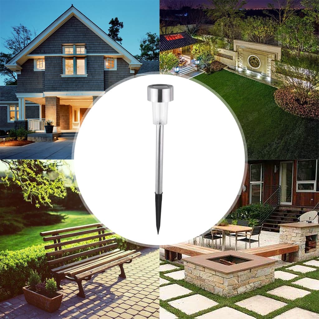 Lampa solara LED decorativa pentru gradina, argintie, lumina alb rece 3
