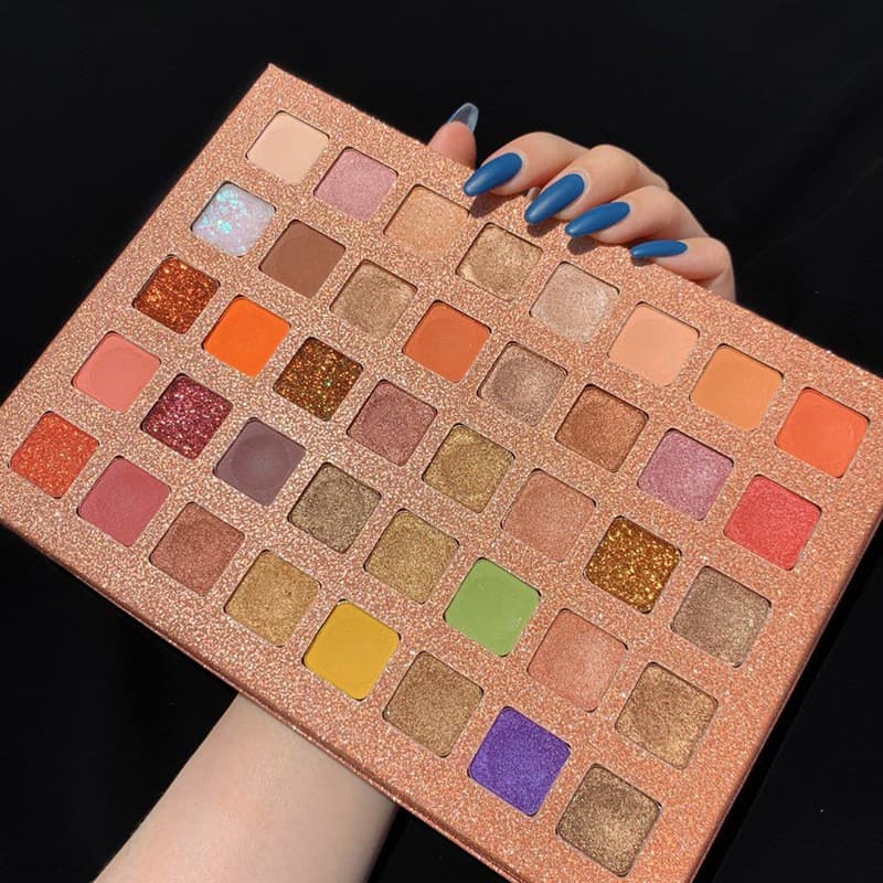 Paleta de farduri cu 40 de culori pigmentate, Roz cu sclipici 2