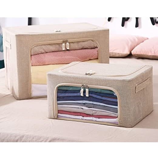 Cutie de depozitare pliabila cu fermoar, 24 litri, material textil, 40 X 30 X 20 cm, verde 3