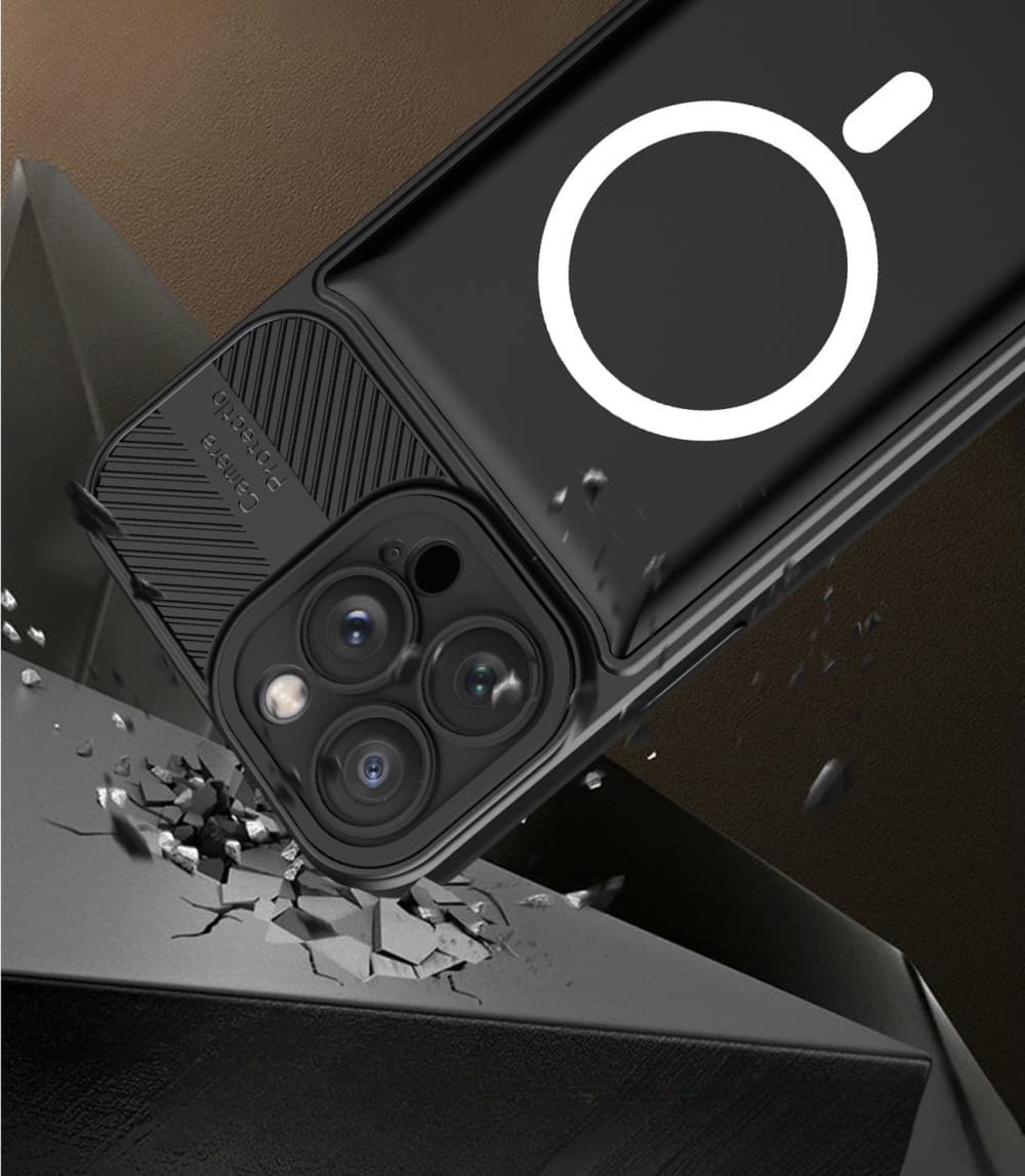 Husa Apple iPhone 12, Urban Series, prindere suport auto magnetic, antisoc, verde inchis 4