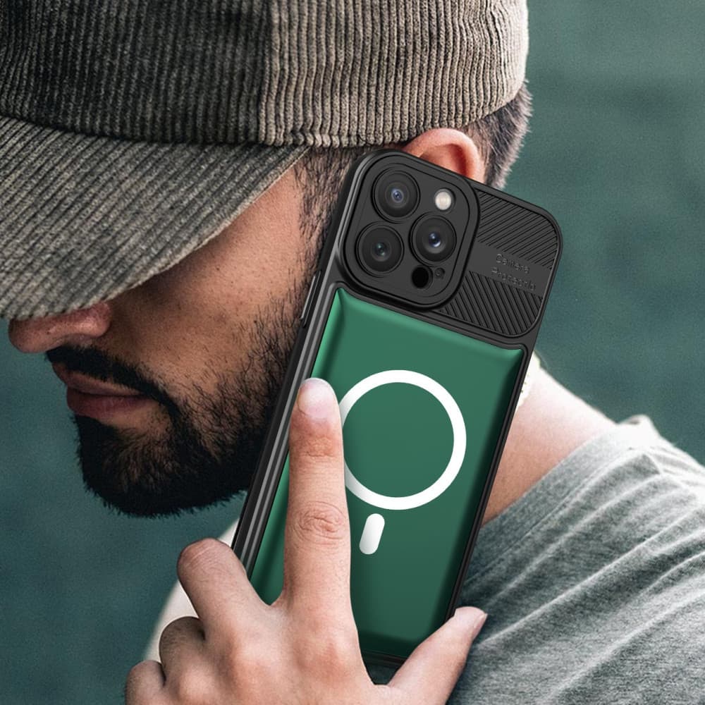 Husa Apple iPhone 14 Pro Max, Urban Series, prindere suport auto magnetic, antisoc, verde inchis 2