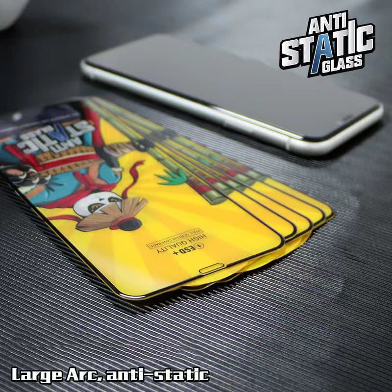 Folie sticla Oppo A96 4G, Kungfu Panda, Antistatic Glass ESD +, margini negre 2