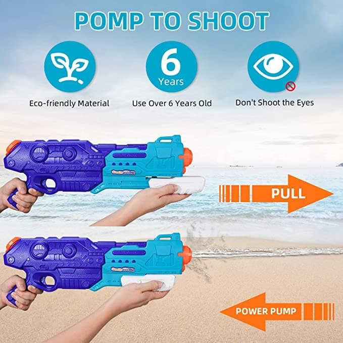Jucarie pistol cu apa, plastic, rezervor 1500 ml, 6 ani+, albastru 5