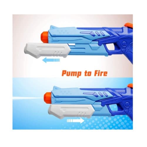 Jucarie pistol cu apa, plastic, rezervor 300 ml, 6 ani+, albastru 2