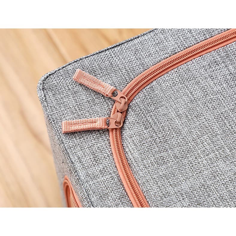 Cutie de depozitare pliabila cu fermoar, 100 litri, material textil, 60 X 42 X 40 cm, gri 5