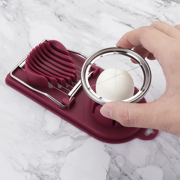 Feliator multifunctional oua, mozzarela, fructe, 2 forme de feliere, agatatoare, 20 cm, visiniu 2
