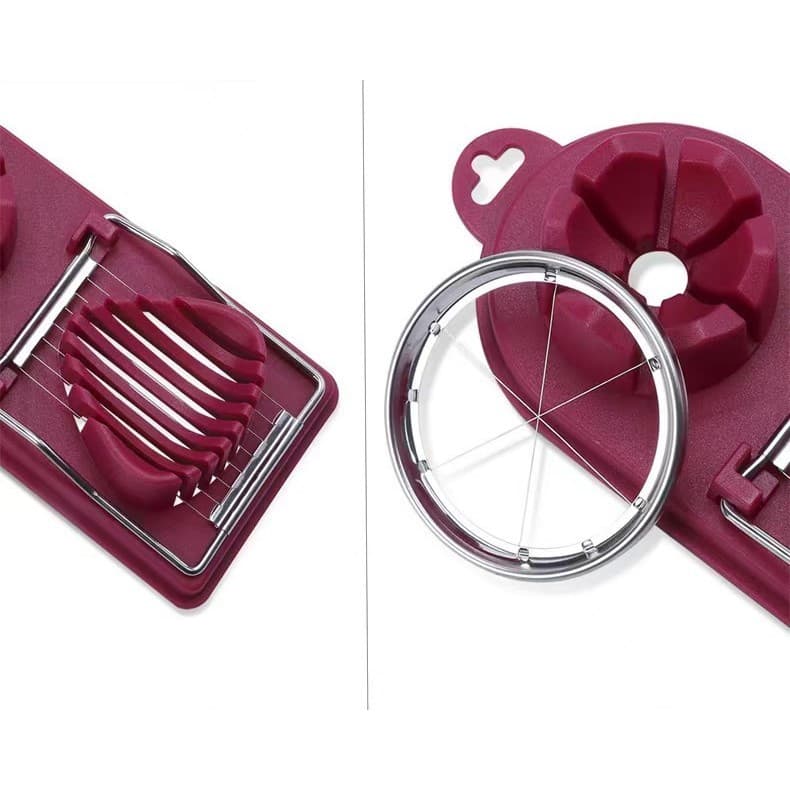 Feliator multifunctional oua, mozzarela, fructe, 2 forme de feliere, agatatoare, 20 cm, visiniu 4