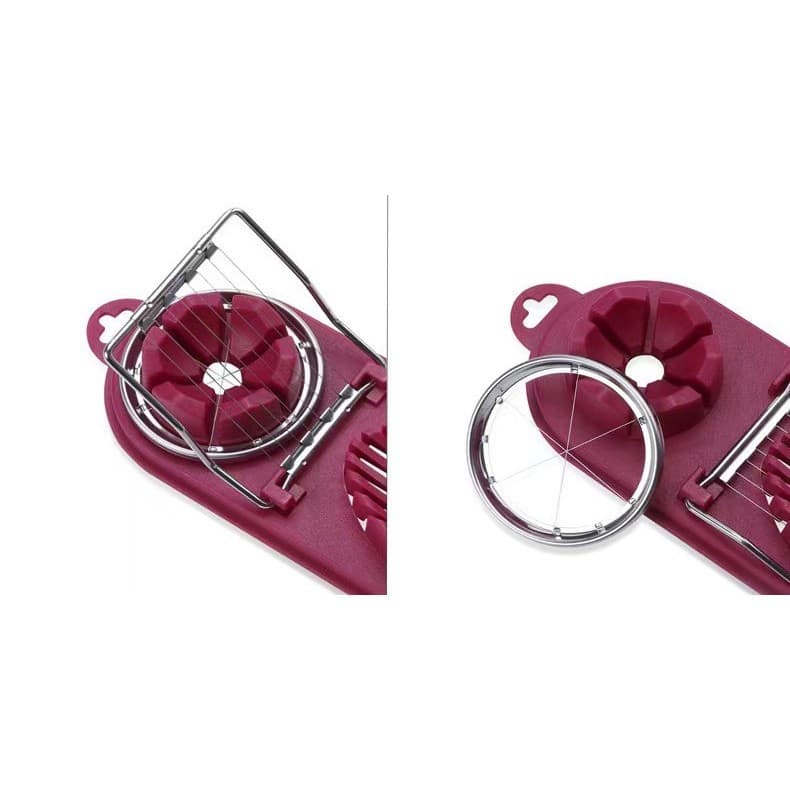 Feliator multifunctional oua, mozzarela, fructe, 2 forme de feliere, agatatoare, 20 cm, visiniu 5