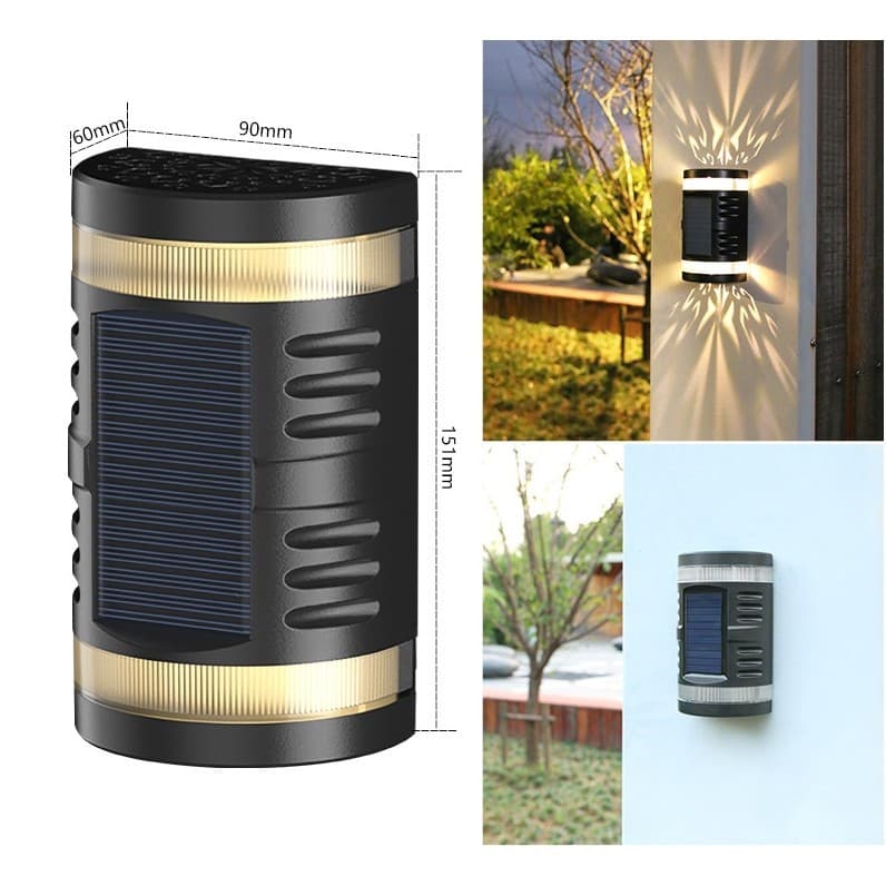 Lampa solara LED decorativa cu lumina bidirectionala, IP65, 1.2V, 600mah, 15.1 x 9 x 6 cm, material ABS, alb cald 2