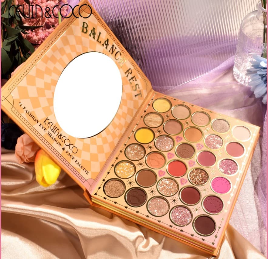 Paleta de Farduri Kevin&Coco, 72 culori, Stil Carte, 3 Straturi, Pudra Compacta, Clasic, Fara Sulfati, 14 x 14 cm, 80 g, multicolor 2