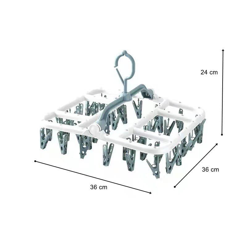 Uscator de Rufe Suspendat, 40 carlige, multifunctional, 36 x 24 cm, alb/albastru 2