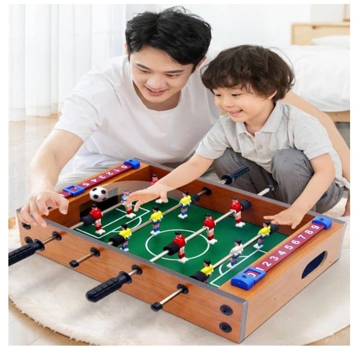Mini masa de fotbal cu Teren si 12 Jucatori , 4 Manere, tabela scor, metal, lemn si ABS, 34.5 x 23 x 7 cm 3