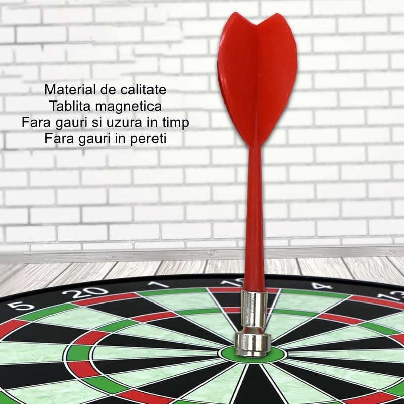 Set Joc Darts , 4 Sageti Incluse, Magnetic, Dimensiuni 28.6 x 28.6 cm, Design clasic, model 2, Multicolor 2
