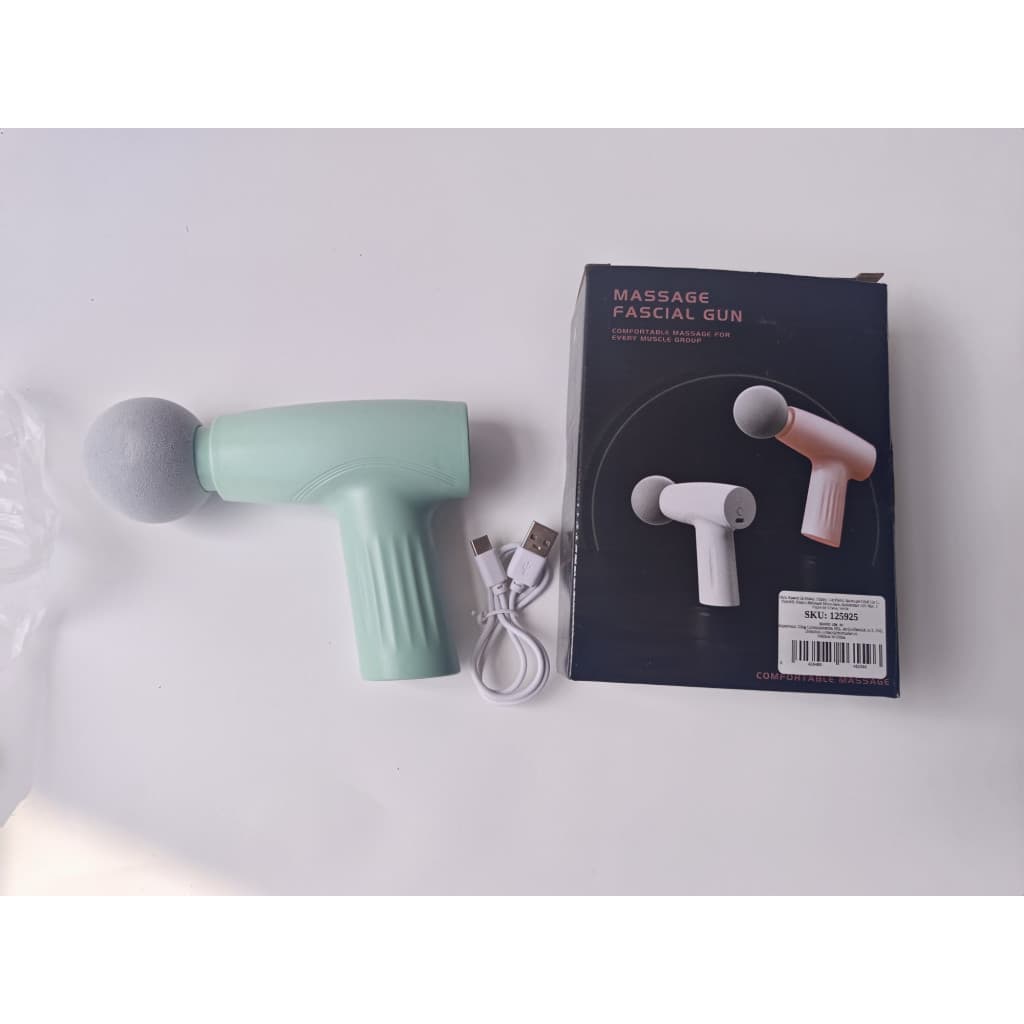 Mini aparat de masaj tip pistol, Incarcare USB Tip C, pentru relaxare musculara, autonomie 120 min, 3 viteze, verde 2