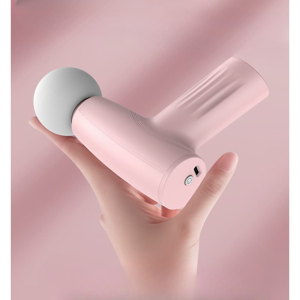 Mini aparat de masaj tip pistol, Incarcare USB Tip C, pentru relaxare musculara, autonomie 120 min, 3 viteze, verde 4
