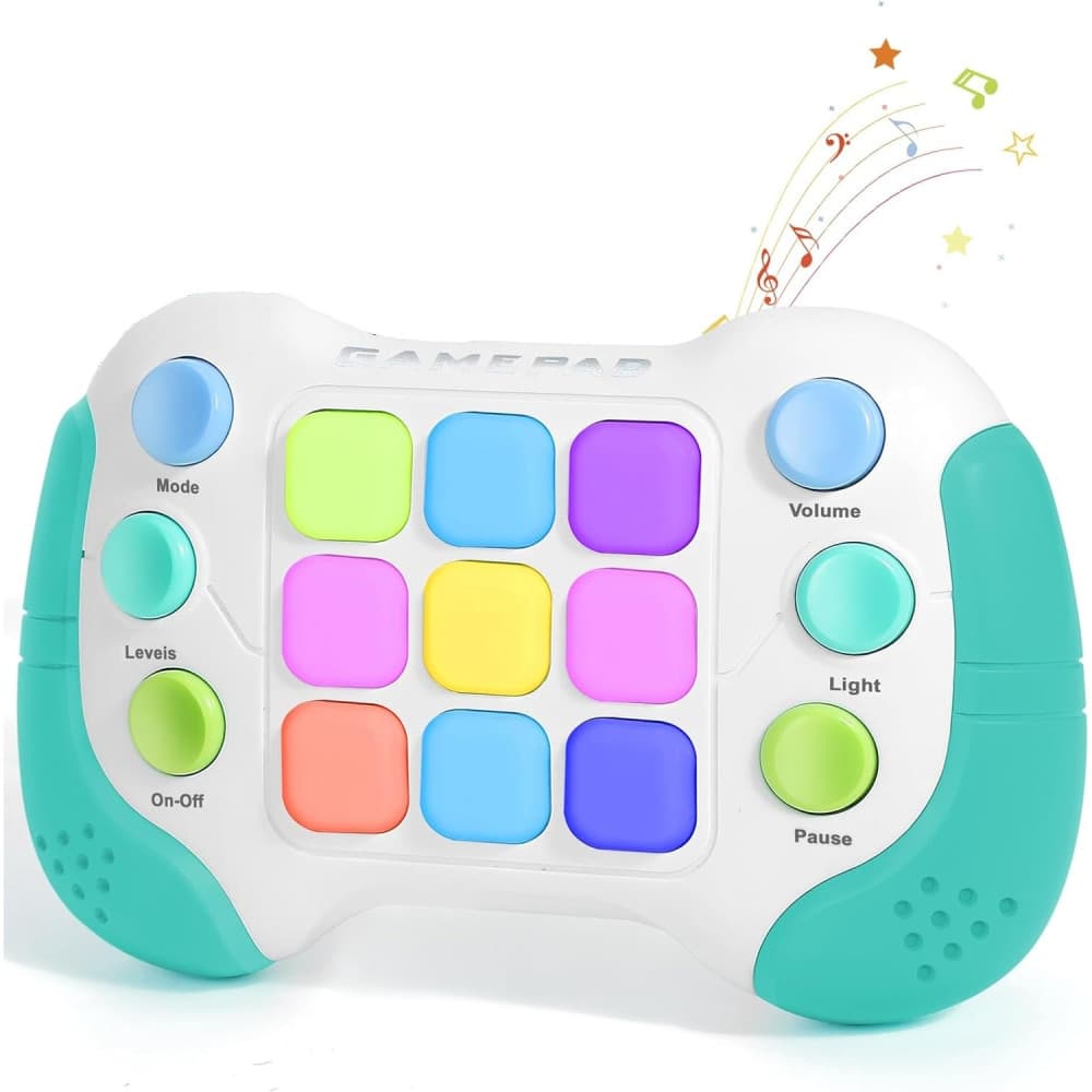 Jucarie Interactiva tip consola Pop It, 6 butoane functionale, 5 Moduri de Joc, 600 Niveluri, +3 ani, verde/gri 3