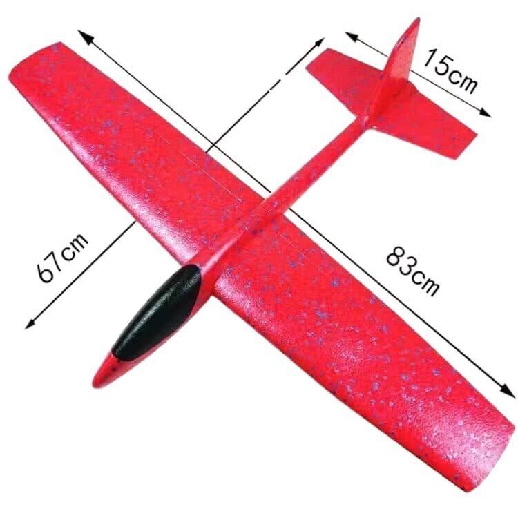 Avion planor din polistiren, dimensiune XXL (84 cm), rosu 2