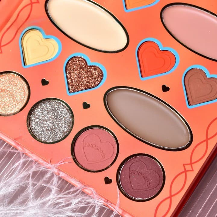 Paleta de machiaj KEVIN & COCO, 20 culori Orange Girl, fard de pleoape si blush, portocalie 4