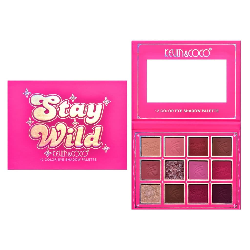 Paleta de machiaj KEVIN & COCO, Stay Wild, fard de pleoape, 12 culori, 13.6 x 10.4 x 0.9 cm 3