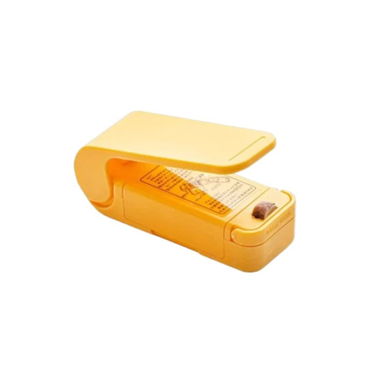 Mini aparat de sigilat pungi, etansare prin caldura, spate magnetic, galben 2
