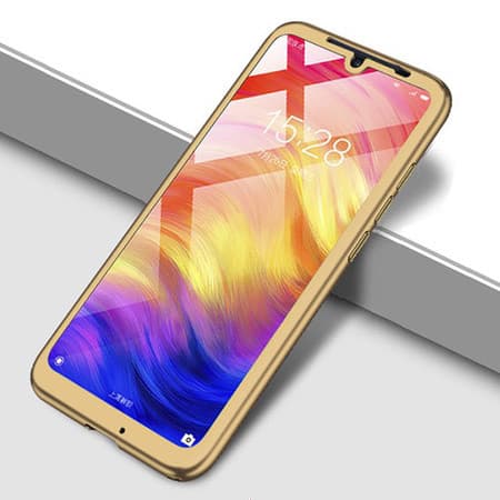 Husă Full Cover 360° pentru Samsung Galaxy A70 (față + spate + sticlă), aurie 2