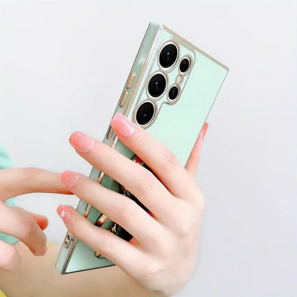 Husa Samsung Galaxy S24 Ultra, Astronaut Case, protectie camera, functie stand expunere, verde 2