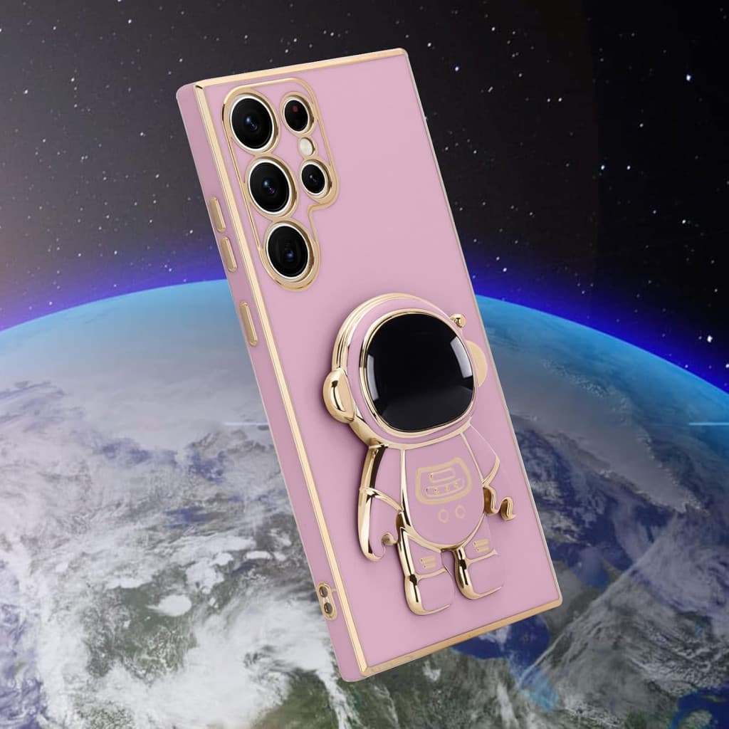 Husa Samsung Galaxy S24 Ultra, Astronaut Case, protectie camera, functie stand expunere, mov 3