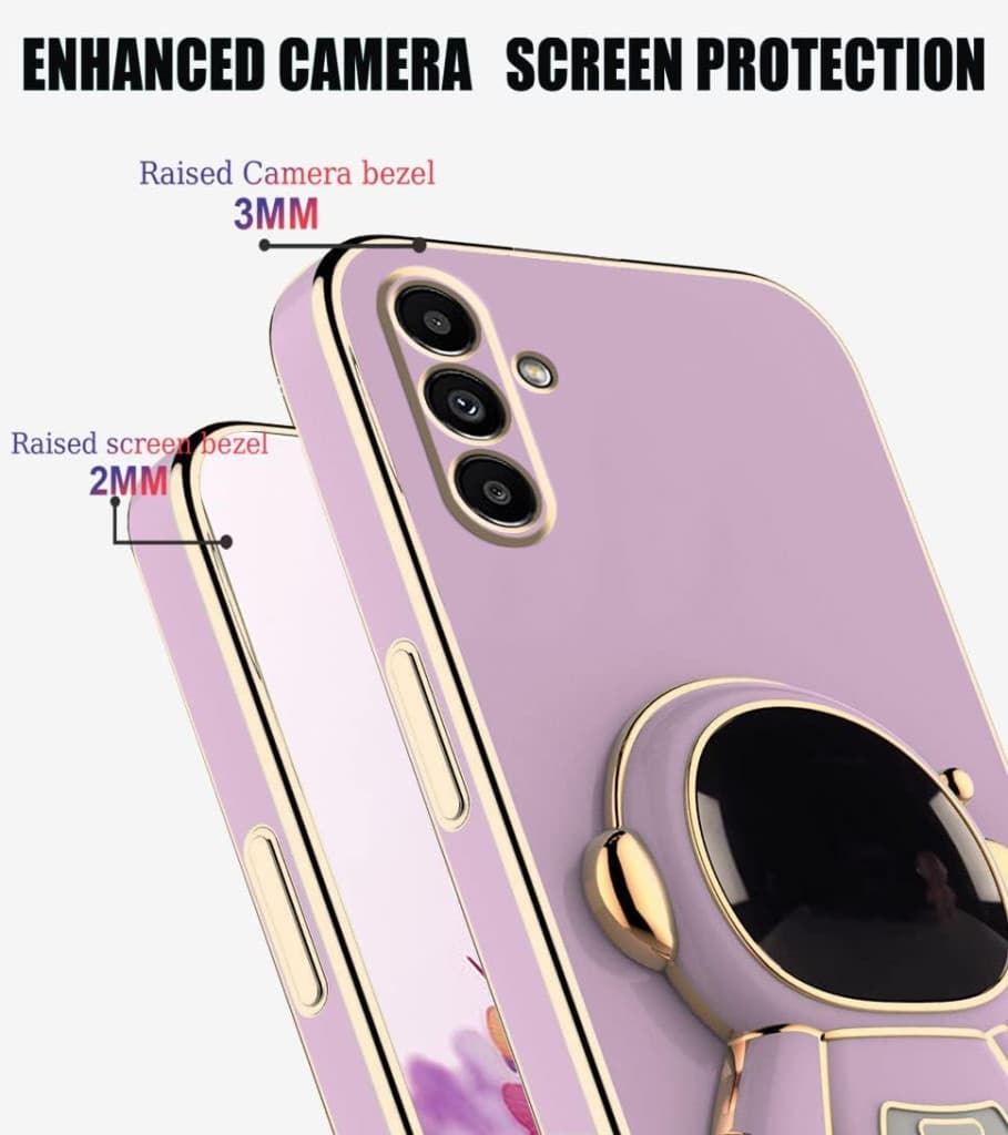 Husa Samsung Galaxy A15, Astronaut Case, protectie camera, functie stand expunere, mov 4