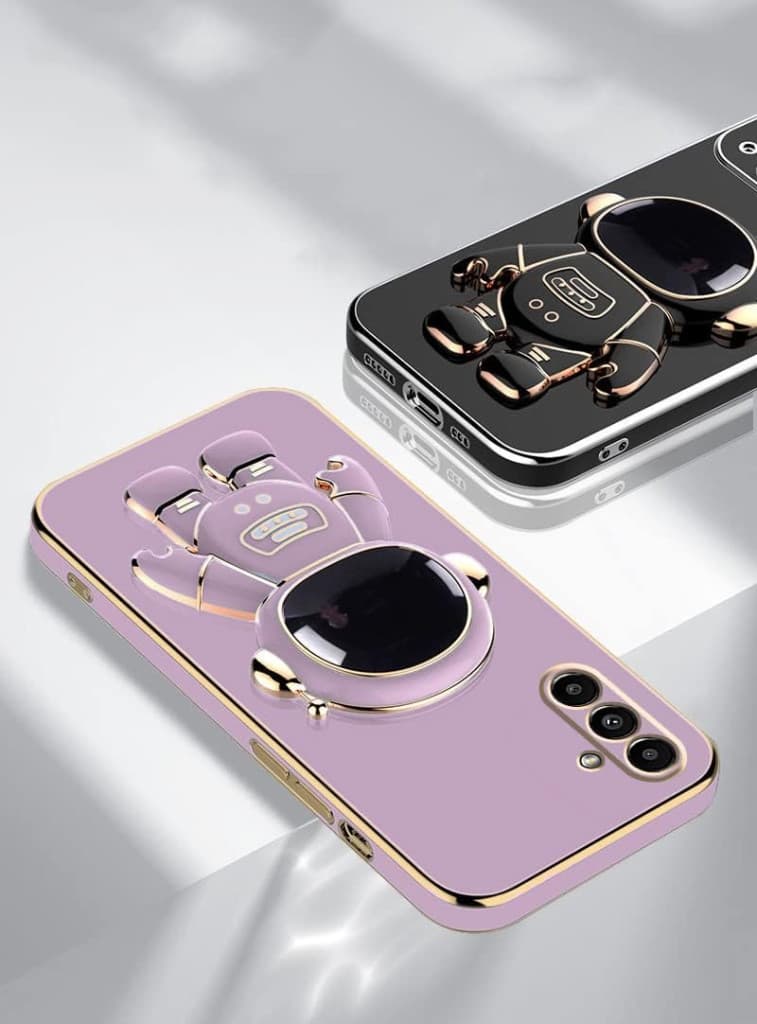 Husa Samsung Galaxy A15, Astronaut Case, protectie camera, functie stand expunere, mov 5