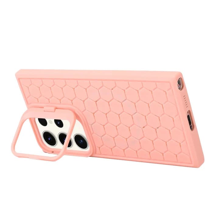 Husa Samsung Galaxy S24 Ultra, HoneyComb Bracket, functie stand, roz pal 2