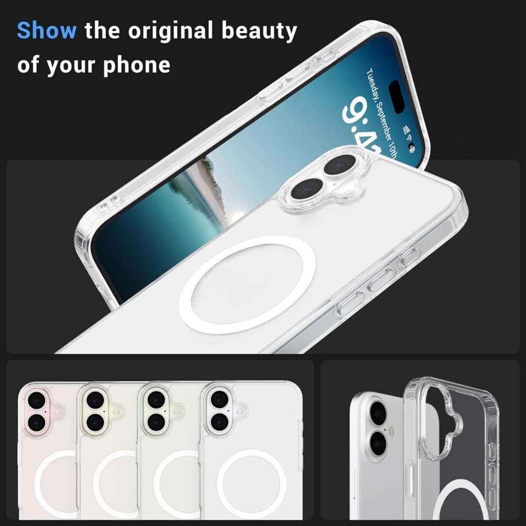 Husa protectie Apple iPhone 16 Plus, Magsafe, SnapOn, AntiDrop, Acryl+TPU, transparenta 4