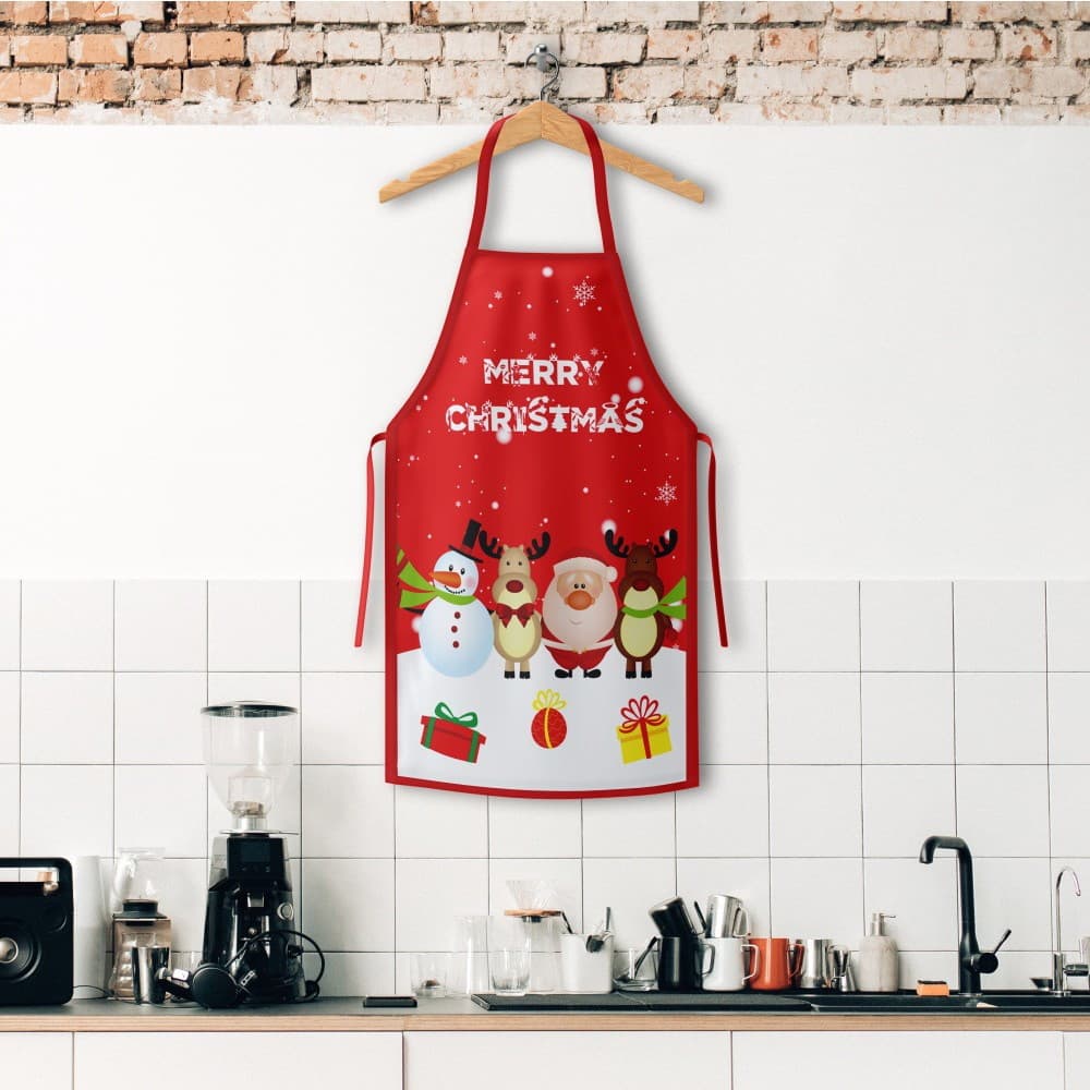 Sort de bucatarie decorativ, tema Craciun, 50 x 70 cm, model Merry Christmas 2