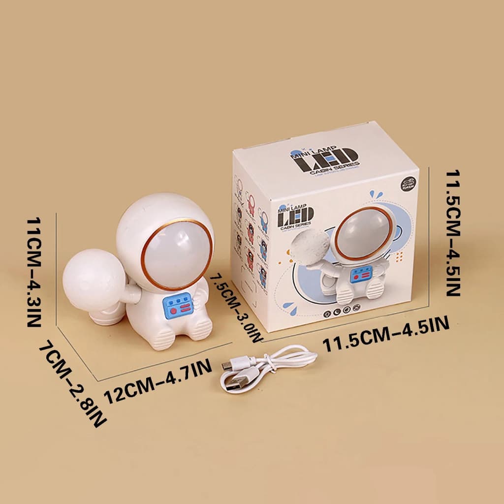 Lampa LED 2 in 1, cu ascutitoare si suport creioane, astronaut roz 4