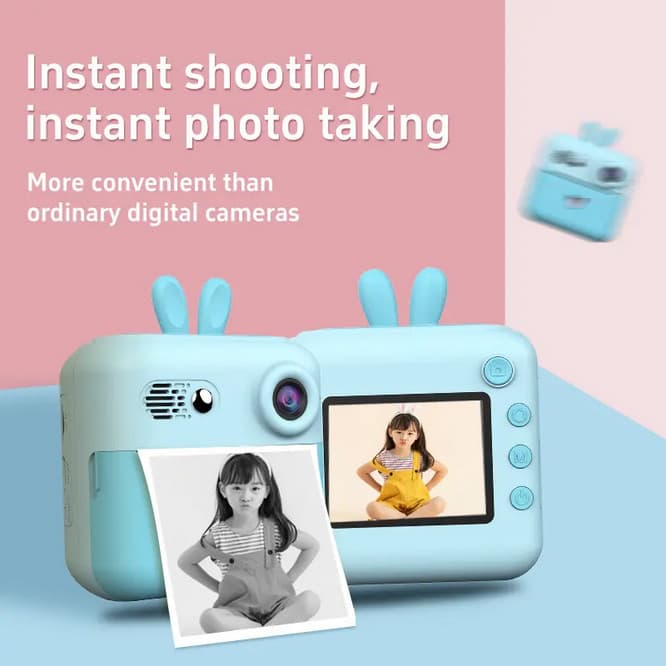Aparat foto, camera video Full HD pentru copii IDK-A23, imprimanta termica incorporata, roz 5