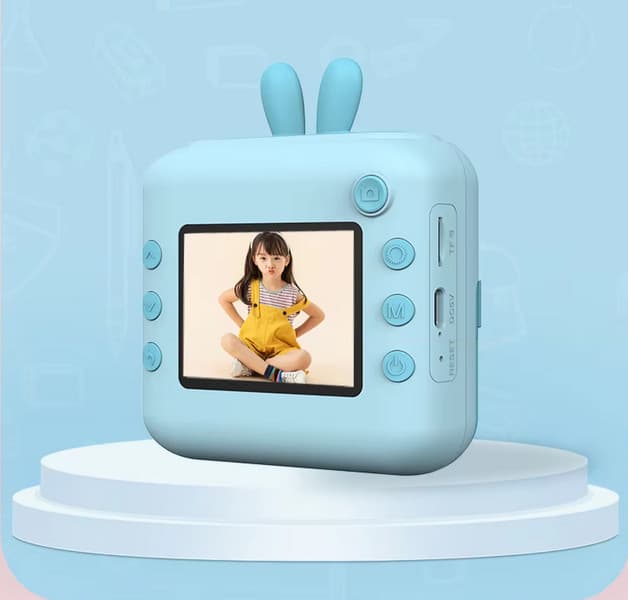 Aparat foto, camera video Full HD pentru copii IDK-A23, imprimanta termica incorporata, albastra 3