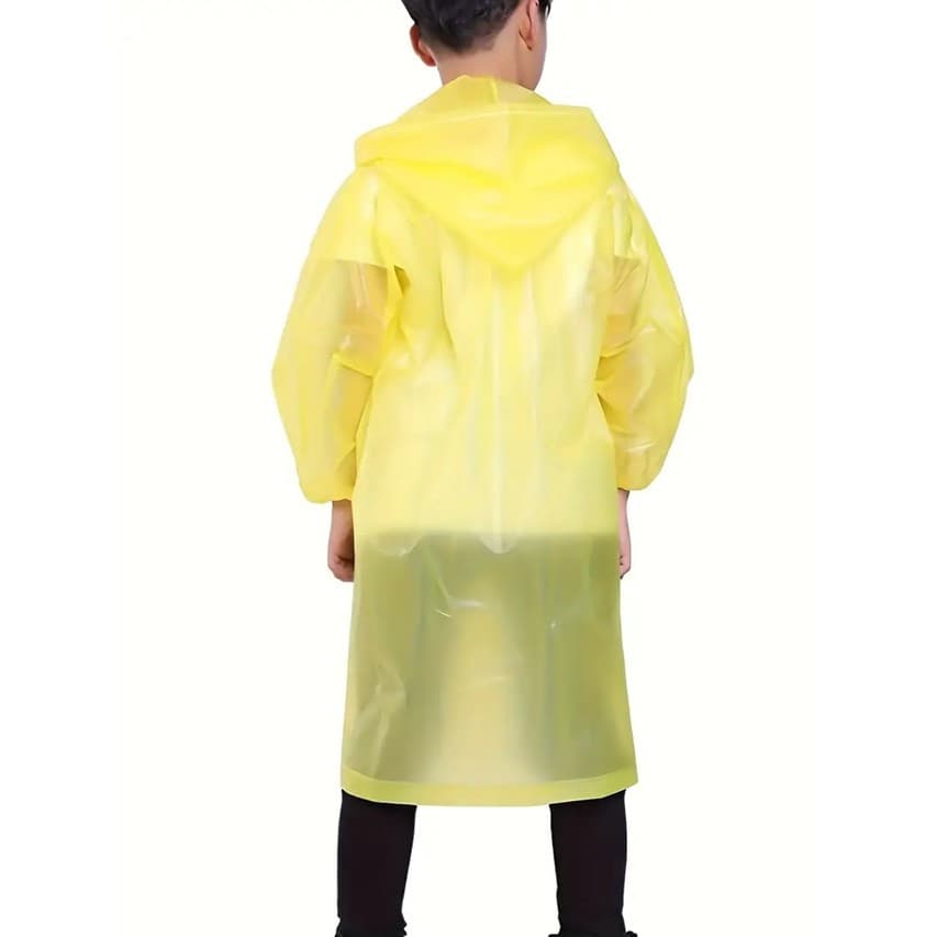 Pelerina de ploaie pentru copii, 100 - 145 cm, din EVA, inchidere cu capse, galbena 3