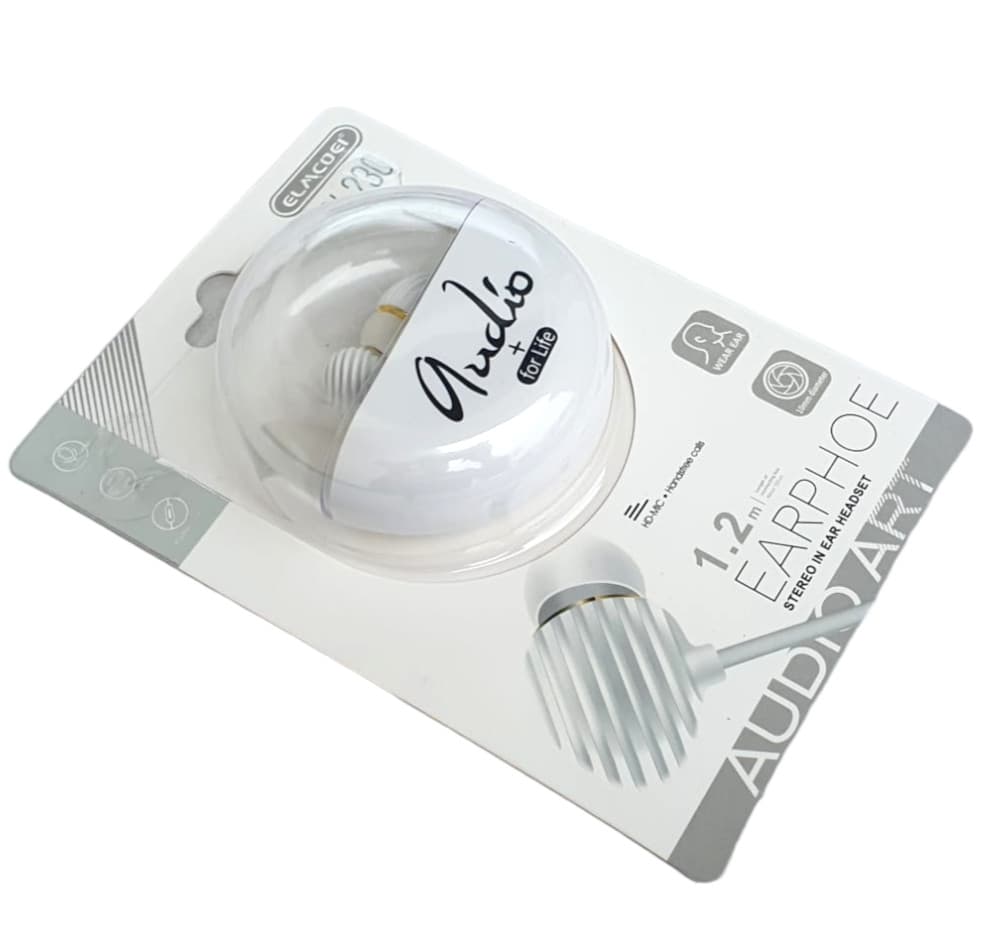 Casti audio cu microfon EV-230, conector jack 3.5 mm, cablu 1.2 m, cutie depozitare, albe 2