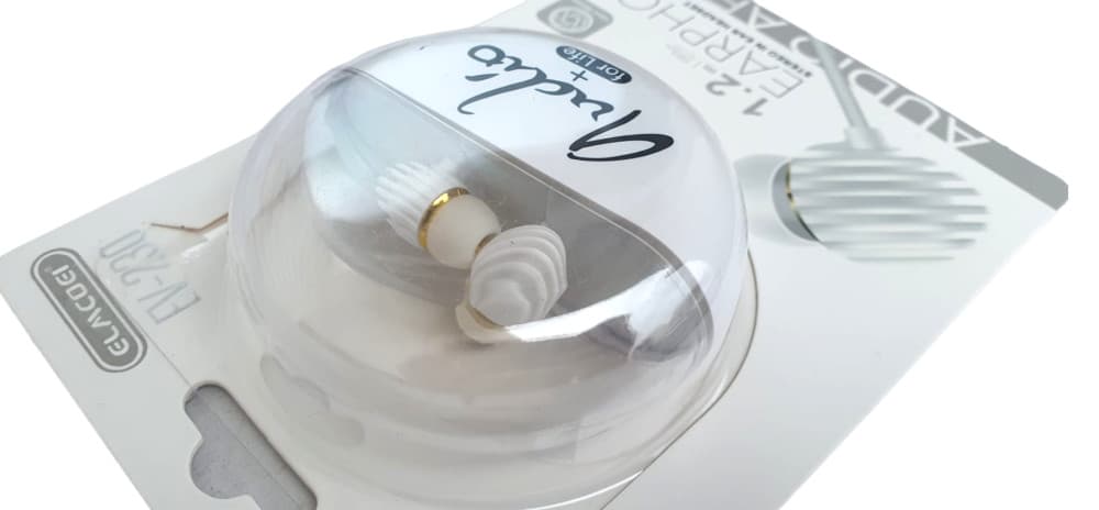 Casti audio cu microfon EV-230, conector jack 3.5 mm, cablu 1.2 m, cutie depozitare, albe 3