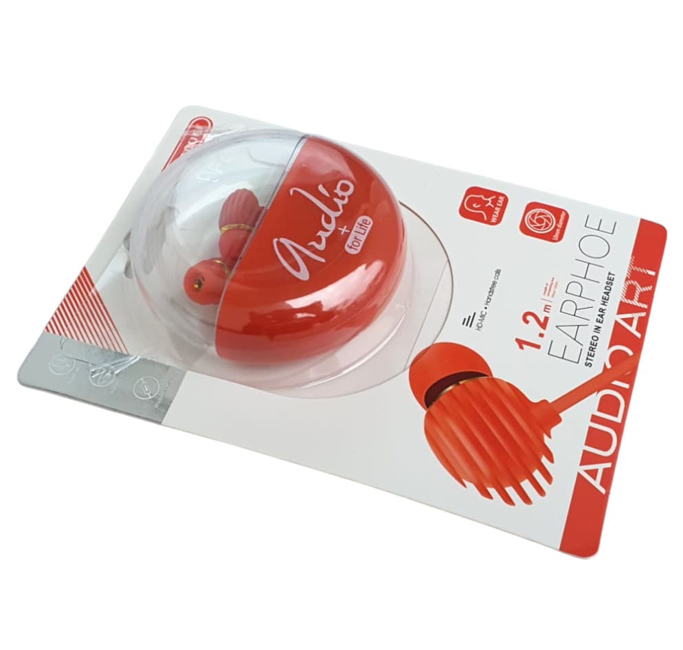 Casti audio cu microfon EV-230, conector jack 3.5 mm, cablu 1.2 m, cutie depozitare, rosii 2