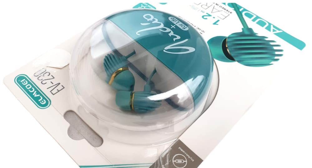 Casti audio cu microfon EV-230, conector jack 3.5 mm, cablu 1.2 m, cutie depozitare, turcoaz 3