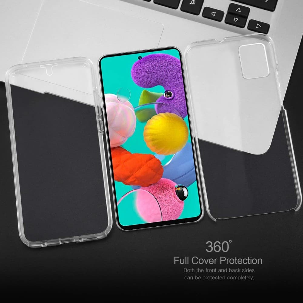 Husa protectie Samsung Galaxy A71 (fata + spate) Fully PC & PET 360°, transparenta 4