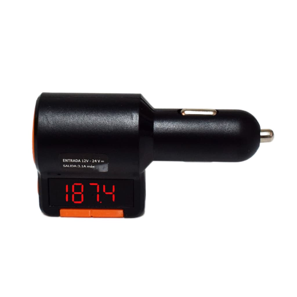 Modulator FM cu incarcare USB si Bluetooth Greatnice GTS-C905, 2 porturi USB, negru/portocaliu 4