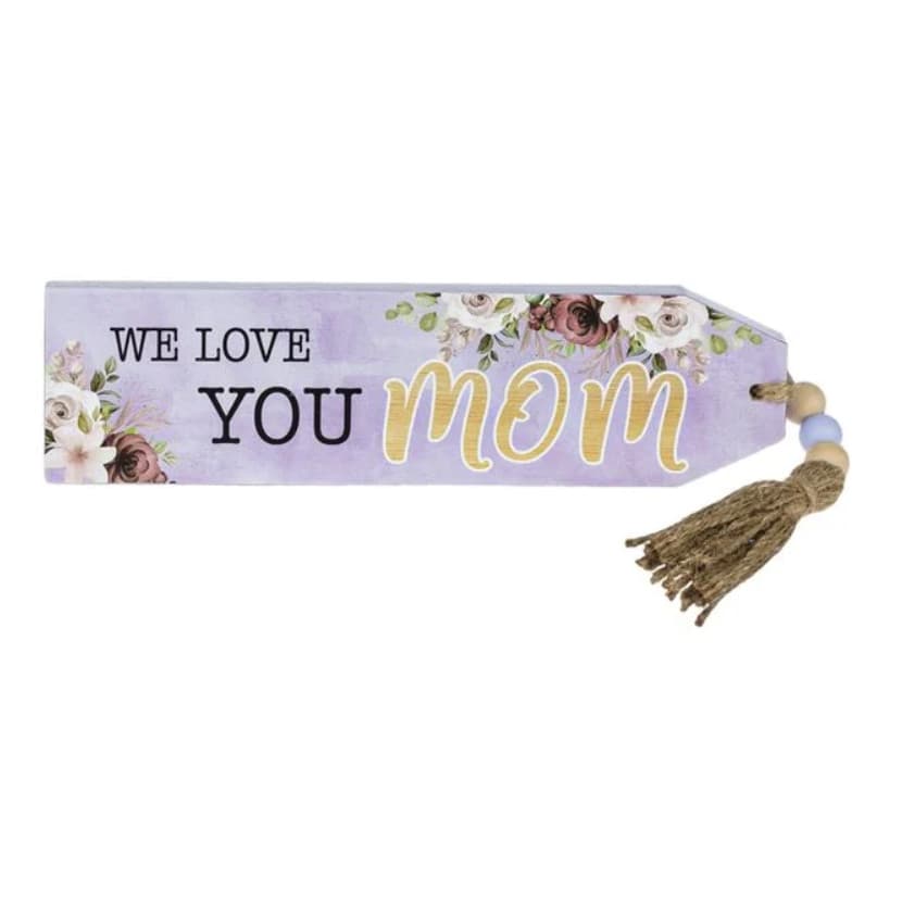 Decoratiune din lemn cu mesaj "We Love you Mom",  24 x 6.5 cm 2