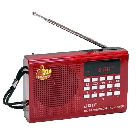 Radio portabil JOC -KK9, MP3, microSD/USB,FM, afisaj electronic, acumulator 2000 mAH, rosu 2