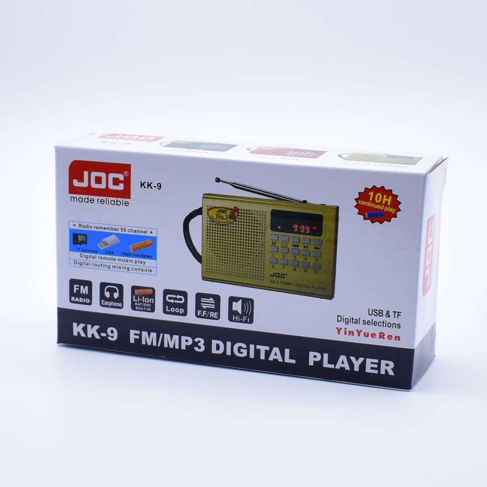 Radio portabil JOC -KK9, MP3, microSD/USB,FM, afisaj electronic, acumulator 2000 mAH, rosu 4