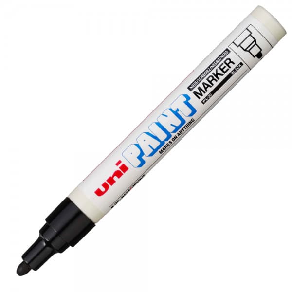 Marker cu vopsea UNI PX-20, varf rotund, 2.2-2.8mm negru 2