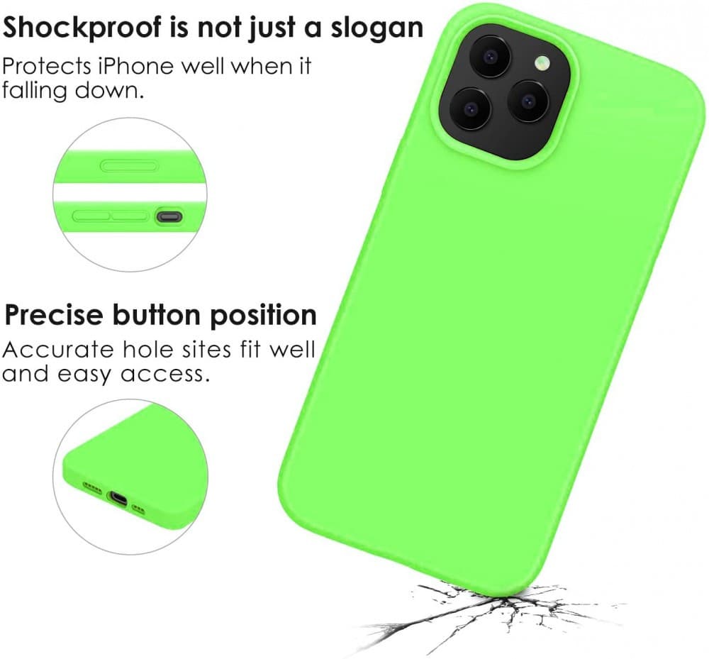 Husa Apple iPhone 11 Pro, Luxury Silicone, catifea in interior, protectie camere, verde neon 3
